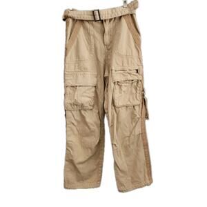 ZARA Khaki The Strap CARGO Pants Utility Trousers Tan 2449/249 Small Relaxed